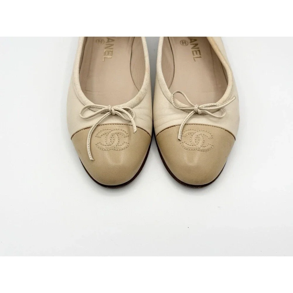 CHANEL white beige